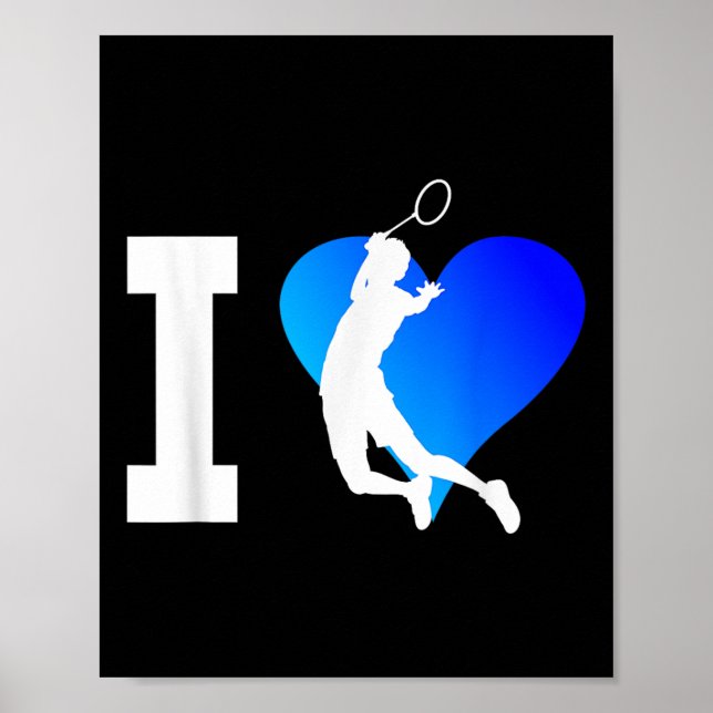 Poster Jogador de Badminton Mens Shuttle Squash Mulheres (Frente)