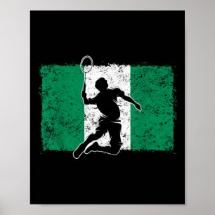Poster Jogador de Badminton Nigéria Bandeira da Nigéria N