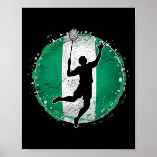 Poster Jogador de Badminton Nigéria Bandeira nigeriana Ni