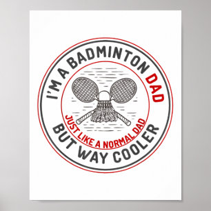 Poster Jogador de Badminton, Pai de Camisas de Badminton