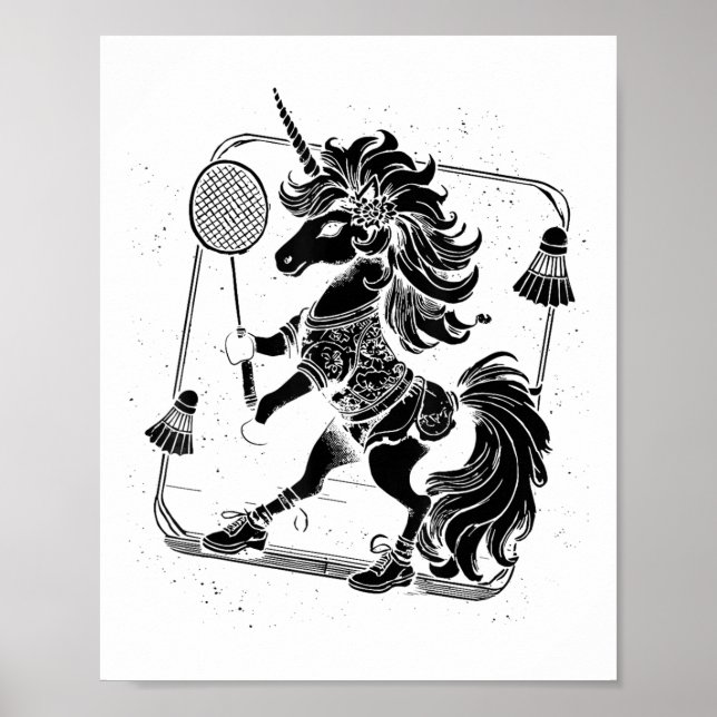 Poster Jogador de Badminton Peteca  (Frente)