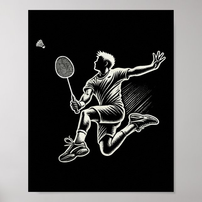Poster Jogador de Badminton Peteca  (Frente)