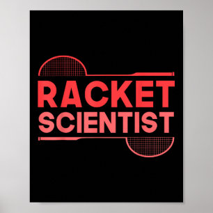 Poster Jogador de Badminton Peteca Raquete Cientista Badm