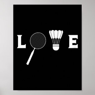 Poster Jogador de Badminton Raquete Esportes Peteca Badmi