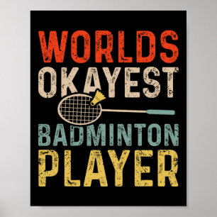 Poster Jogador de Badminton Retro Badminton do Okayest