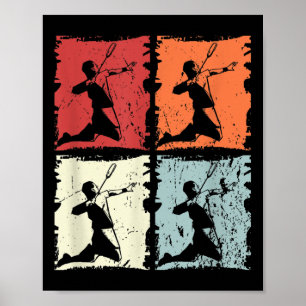 Poster Jogador de Badminton Retro Badminton, Shuttle