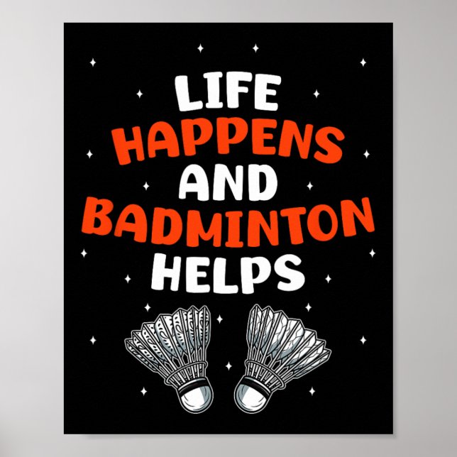 Poster Jogador de Badminton Sarcástico Corresponder Piada (Frente)
