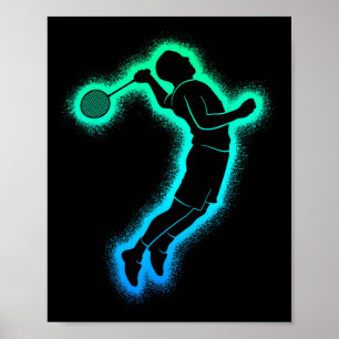 Poster Jogador de Badminton Shuttle Kids Men Badminton Bo
