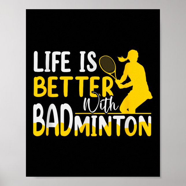 Poster Jogador de Badminton Shuttle Racket de Badminton _ (Frente)