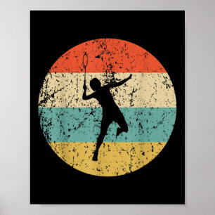 Poster Jogador de Badminton Vintage Retro