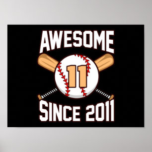 Poster Jogador de Baseball 11 Birthday - Lover Esportivo
