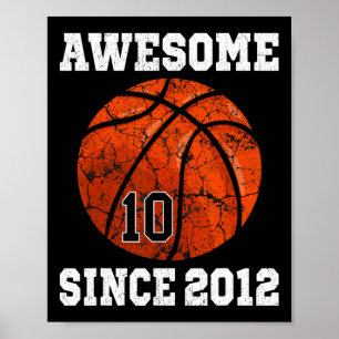 Poster Jogador de basquete de 10 anos de aniversário Vint