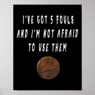 Poster Jogador De Basquete De Diversão Falando Camisetas