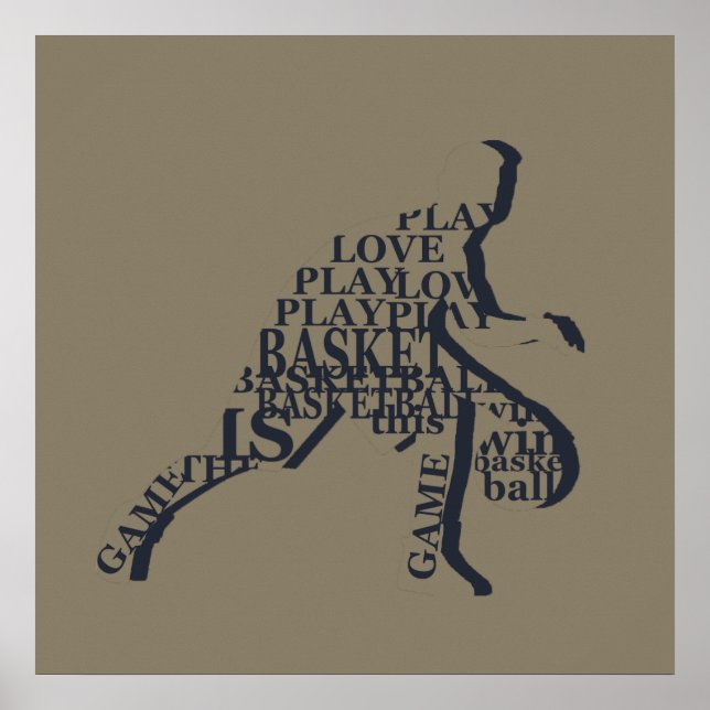 Poster Jogador de basquete driblando (Frente)