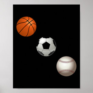 Poster Jogador De Basquete E Baseball São Minha Pena Favo