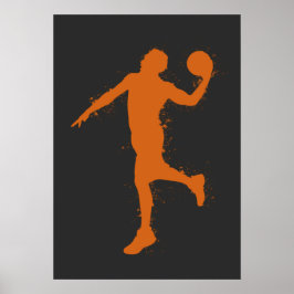 Poster Jogador de Basquete - Estilo Aquarela Abstrata