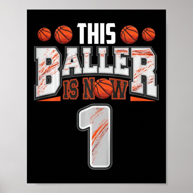 Poster Jogador de basquete infantil de 1 ano (Frente)