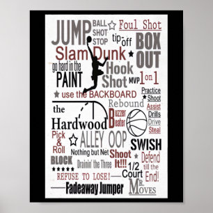Poster Jogador de Basquete Masculino - Jogador de Bola Sa