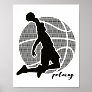 Poster Jogador de basquete (monocromático) 2