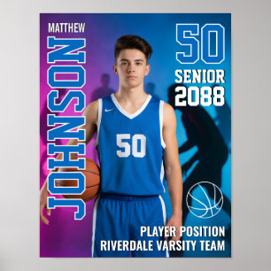 Poster Jogador de Basquete Sênior Foto Personalizada Espo