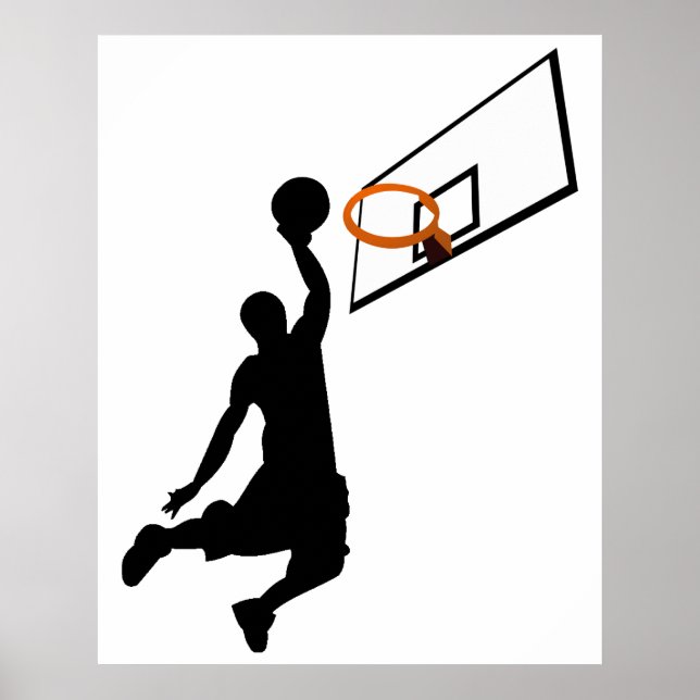 Poster Jogador de Basquete Silhueta To Dunk (Frente)