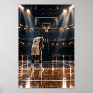 Poster Jogador de Basquete Sob as Luzes da Arena – C