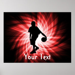 Póster Jogador de Basquete; Vermelho