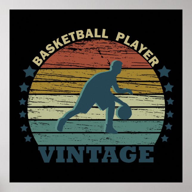 Poster jogador de basquete vintage (Frente)