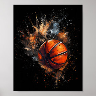 Poster Jogador de Basquetebol com Aquarela