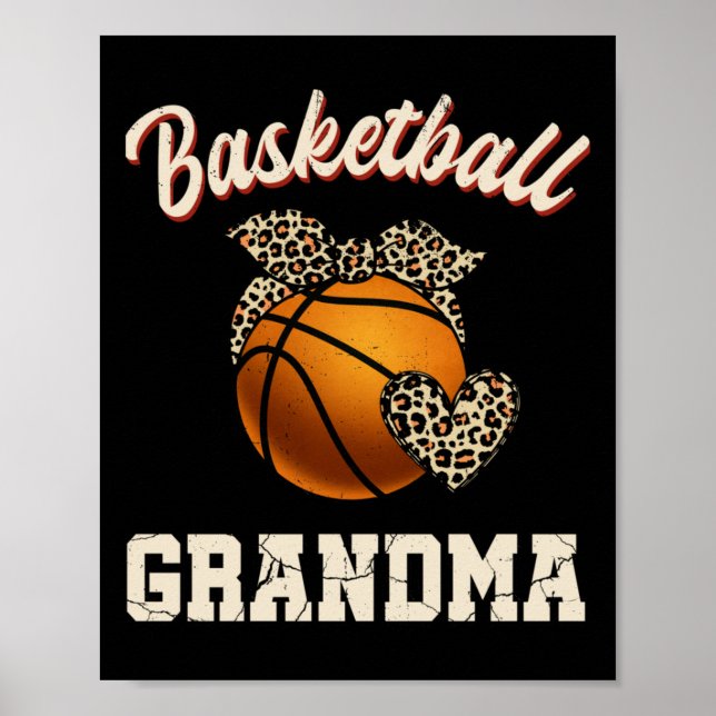 Poster Jogador de basquetebol da vovó Leopardo (Frente)