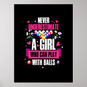 Poster Jogador De Bilhar Esta Garota Pode Jogar Bilhares 