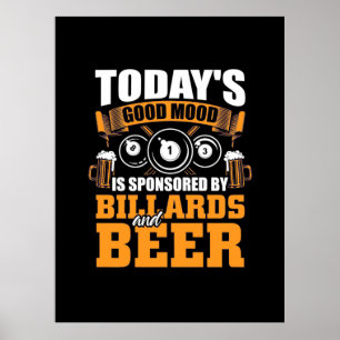 Poster Jogador de Bilhar   Hoje Bilhar E Cerveja