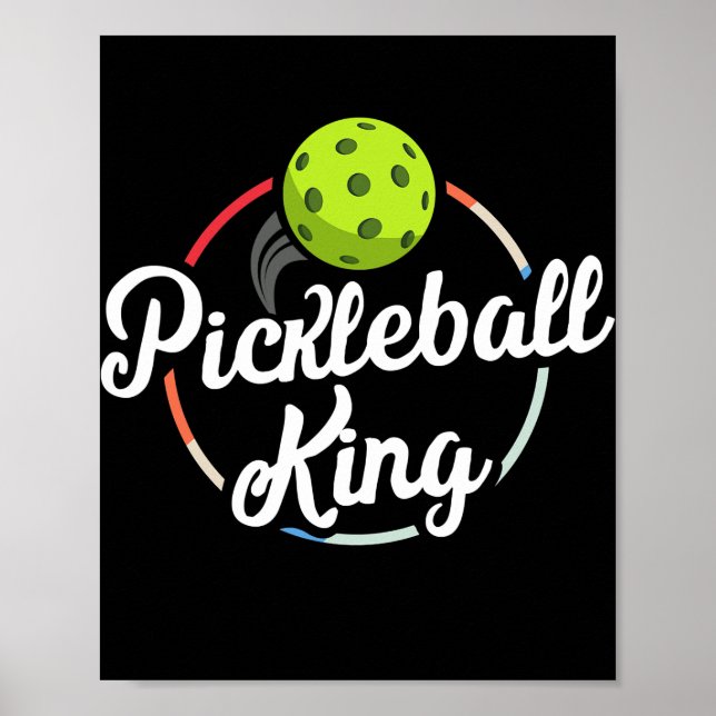 Poster Jogador de Bola de Picles Retro Pickleball King Vi (Frente)