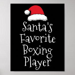 Poster Jogador de Boxas Favorito do Santas - Bo Engraçado