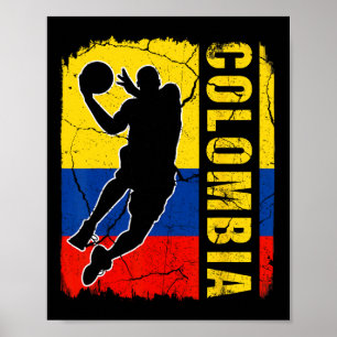 Poster Jogador de Bysketbyll Colombiano Bandeira Bysketby