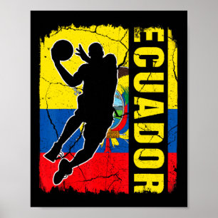 Poster Jogador de Bysketbyll equatoriano Flag Bysketby
