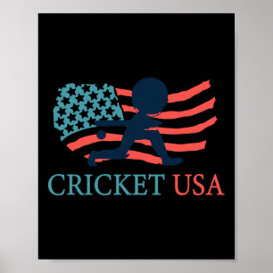 Poster Jogador de críquete Críquete Time EUA Treinador Ba