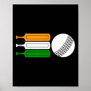 Poster Jogador de críquete da Índia Ll Bandeira indiana E