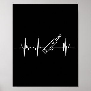 Poster Jogador de críquete da linha do coração do batimen