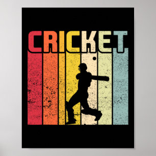 Poster Jogador de críquete Esporte Críquete Vintage Críqu