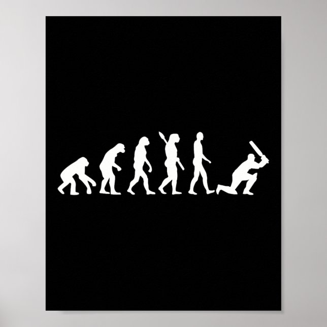 Poster Jogador de críquete Evolution 1 (Frente)