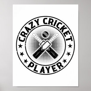 Poster Jogador de críquete louco - jogador de críquete 1