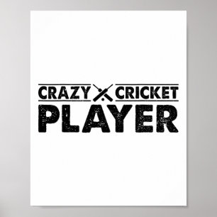 Poster Jogador de críquete louco - jogador de críquete cr
