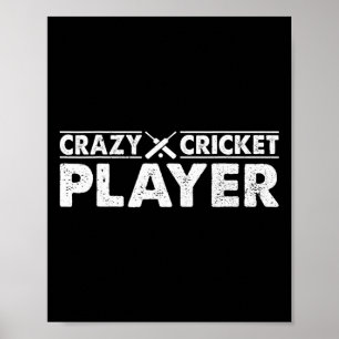 Poster Jogador de Críquete Louco - Jogo de Críquete Jogad