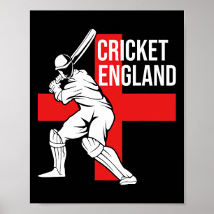 Poster Jogador de Críquete Reino Unido Críquete Inglaterr