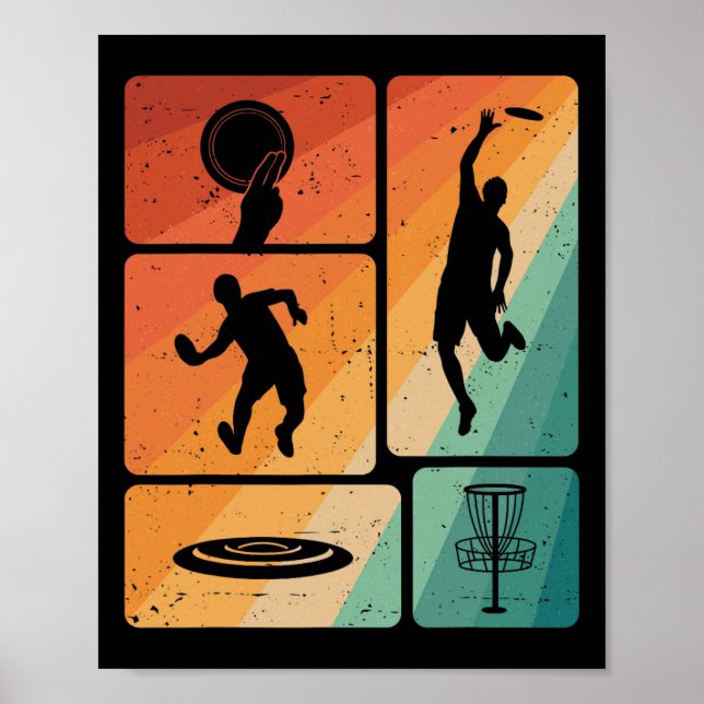 Poster Jogador de Disc Golf Engraçado Disco Voador Legal  (Frente)