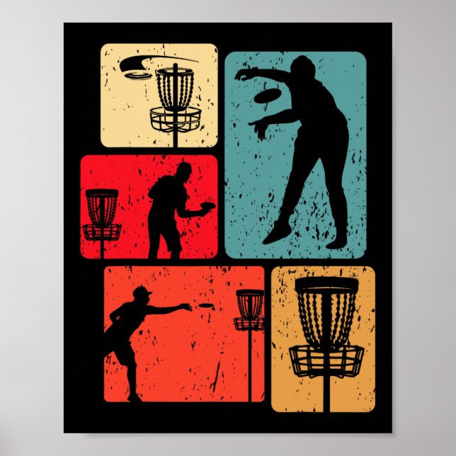 Poster Jogador de Disc Golf Engraçado Disco Voador Legal  (Frente)