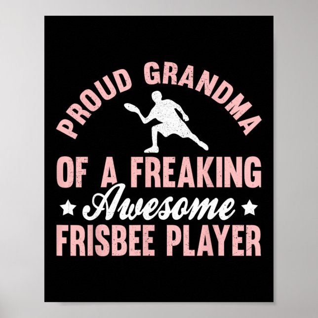 Poster Jogador de Frisbee Ultimate Frisbee Disc Golf Vovó (Frente)