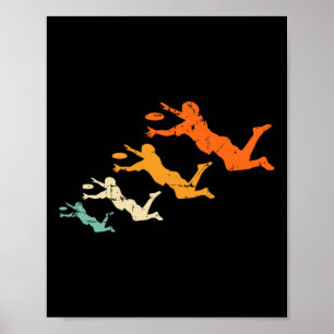Poster Jogador de Frisbee Ultimate Retrô Disco Vintage Ul