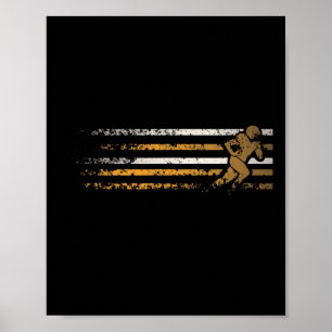 Poster Jogador de futebol americano correndo dourado e br